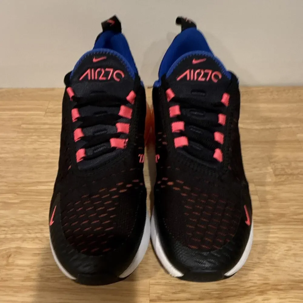 Nike Air Max 270 Women’s 8.5 Black Bright Crimson Hyper Pink Racer Blue Sneakers